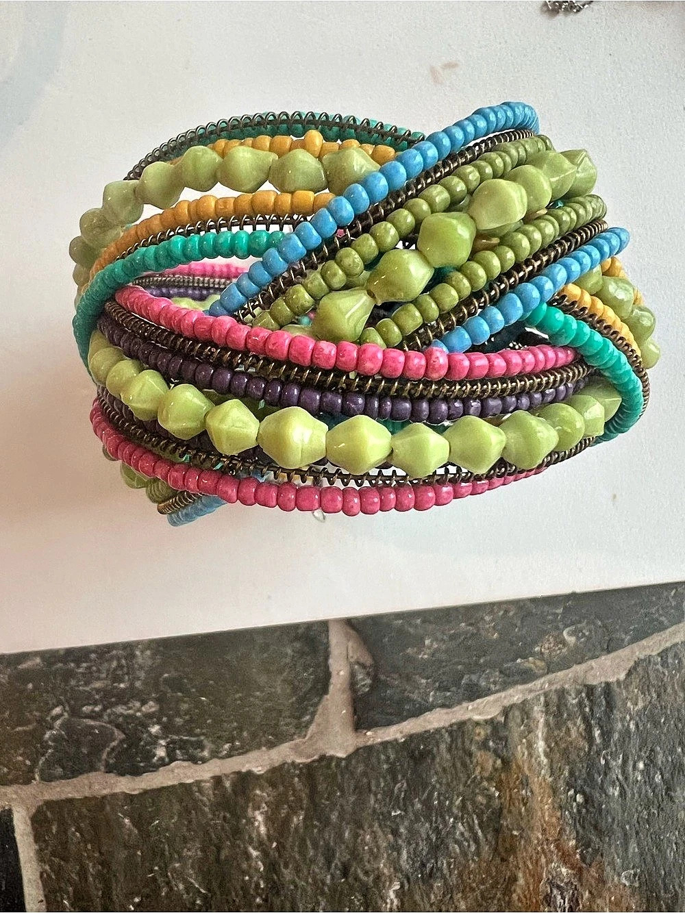 Multicolor Beaded Bracelet Stack Like New